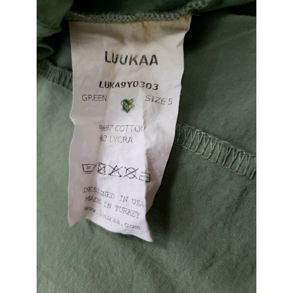Luukaa Jacket Sz 5 Long sleeve Green W Side Zipper Asymmetrical Collared Relaxed - Picture 7 of 7